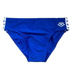 Arena Icons Blue and White Graphic Swim Brief - 34 - M/L NWT